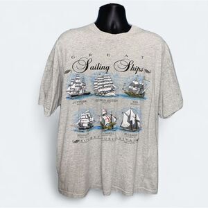 Vintage Finland Great Sailing Ships Tall Ship Races Tourism Graphic Tee Shirt L